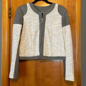Gray & Cream Jacket with Shoulder Pads